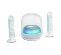 Harman Kardon SoundSticks 5 Home Bluetooth Speaker, 3-Way Speaker Design, Single-Cable HDMI ARC Connectivity, Multi-Speaker Connection by Auracast, Colourful Lightshows, White