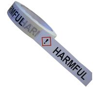Harmful self-Adhesive Warning Tape - Premium Vinyl Laboratory Grade - 25mm x 66M - UKT30XHAR - Control of substances Hazardous to Health (COSHH) Marking Tape
