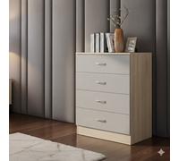 Harmin High Gloss Grey On Sonoma Oak Frame 4 Drawer Chest
