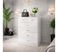 Harmin High Gloss White 6 Drawer Sideboard / Cupboard / Buffet / Chest