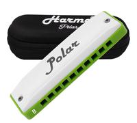 Harmo Polar Diatonic Melody Tuned Harmonica B - Specially Tuned for Easy Melodies in Cross Harp, 2 Octaves Without Bends, Loud & Responsive with Smooth Edges - USA-Checked