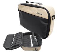 Harmo Pro Harmonica Carry Case - Harmonica Storage & Carrying Case With Shoulder Strap, Zippered Display Case for 14 Harmonicas including Seydel, Suzuki, Built-in Mic & Cable Pockets - Made in the USA