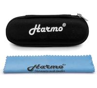 Harmo Zip Pouch for Harmonica, 10 Hole Diatonic Harmonica Case with Wiping Cloth, Protective Carrying Case, Fits All Brands & Models - Hohner, Suzuki, Lee Oskar, Seydel - Designed in The USA