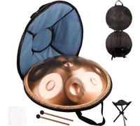 Harmonic Handpan Drum for Sound Healing, Meditation, and Yoga, Professional D Minor 10 Notes Steel Drum with Soft Bag