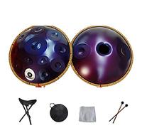 Harmonic Handpan Drum Hand Pan 9 10 12 14 Notes Professional Percussion Instrument Steel Handpan with Travel Bag Rope Decoration and Mallets for Meditation Yoga Zen