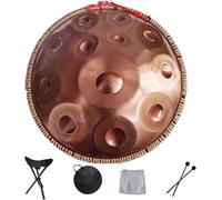 Harmonic Handpan Drum Hand Pan 9 10 12 14 Notes Professional Percussion Instrument Steel Handpan with Travel Bag Rope Decoration and Mallets for Meditation Yoga Zen