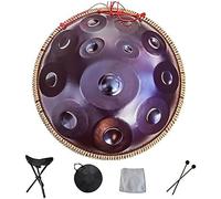 Harmonic Handpan Drum Hand Pan 9 10 12 14 Professional Percussion Instrument Steel Handpan With Travel Bag Rope Decoration For Meditation Yoga Zen,Purple,9Notes