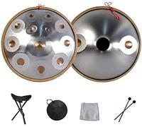Harmonic Handpan Drum Hand Pan 9 10 12 14 Professional Percussion Instrument Steel Handpan With Travel Bag Rope Decoration For Meditation Yoga Zen,Gold Eye,10Notes,HaoAMZ