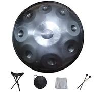 Harmonic Handpan Drum Hand Pan 9 10 12 14 Professional Percussion Instrument Steel Handpan With Travel Bag Rope Decoration For Meditation Yoga Zen,Silver,10Notes