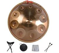 Harmonic Handpan Drum Hand Pan 9 10 12 14 Professional Percussion Instrument Steel Handpan With Travel Bag Rope Decoration For Meditation Yoga Zen,Gold,12Notes,HaoAMZ