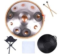 Harmonic Handpan Drum In D Major9 10 12 Notes 22 Inch Steel Hand Drum Percussion Instrument Yoga Meditation Beginner Handdrum Handmade Music Instrument black10Tones