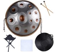 Harmonic Handpan Drum In D Major9 10 12 Notes 22 Inch Steel Hand Drum Percussion Instrument Yoga Meditation Beginner Handdrum Handmade Music Instrument black12Tones