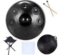 Harmonic Handpan Drum In D Major9 10 12 Notes 22 Inch Steel Hand Drum Percussion Instrument Yoga Meditation Beginner Handdrum Handmade Music Instrument Brown9Tones