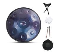 Harmonic Handpan Drum in D Minor 9/10/12 Notes 22 Inch Steel Tongue Drum with Soft Hand Pan Bag, Harmonic Percussion for Sound Healing, Personal Meditation,Yoga