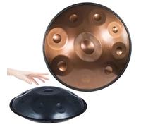Harmonic Handpan Drum in D Minor 9/10/12 Notes steel tongue drums for adults 22 Inch, Percussion Instrument for Sound Healing, Personal Meditation,Yoga hand drums(Gold,9 Notes(440Hz))