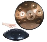 Harmonic Handpan Drum in D Minor 9/10/12 Notes steel tongue drums for adults 22 Inch, Percussion Instrument for Sound Healing, Personal Meditation,Yoga hand drums(Gold,12 Notes(432Hz))