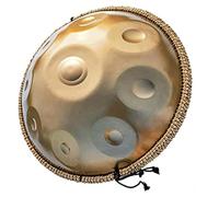 Harmonic Wellness Tool: 9/10/12-Tone Steel Tongue Drum in D Minor 440Hz, 22 inches - Includes Soft Case for Yoga and Meditation(Gold,9 Notes)