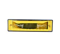 Harmonica 10 Hole 20 Tune C Key Harmonica Mouth Organ,Professional Mouth Organ Mouth Organ for Case Folk & Traditional for Kid Beginner Portable & Arranger Keyboards (Gold)