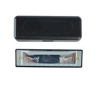 Harmonica 10 Hole 20 Tune C Key Mouth Organ, Professional Standard with Case for Beginners and Kids - Durable Top, Lightweight Portable Design, Easy to Play (Silver)