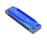 Harmonica, 10 Hole 20 Tune C Key Professional Standard Mouth Organ Musical Instrument with Case for Adults, Professionals, Beginner(Blue)
