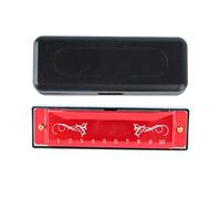 Harmonica 10 Hole 20 Tune C Key, Professional Standard Mouth Organ with Case for Kid Beginner - Top, Lightweight and Durable, Ideal Music Gift for Beginners (Red)