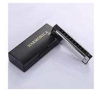 Harmonica 10-hole Blues Harmonica C-tone Adult Beginner Pocket Instrument Black Plastic Box