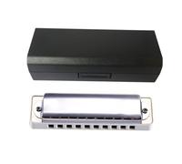 Harmonica 10-hole Blues Teaching Adult Beginner Professional Harmonica Adult Ten-hole Playing Instrument(White,A)