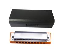 Harmonica 10-hole Blues Teaching Adult Beginner Professional Harmonica Adult Ten-hole Playing Instrument(Orange,F)