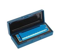 Harmonica 10 hole C harmonica for beginners and adults to learn on their own.(Blue)