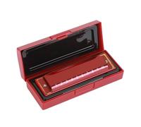 Harmonica 10 hole C harmonica for beginners and adults to learn on their own.(Red)