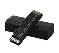 Harmonica 10 hole C harmonica for beginners to play and learn on their own(Bk)