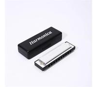 Harmonica 10 Hole C Tuned Diatonic Harmonica Comfortable Feel Flexible Control(Silver)