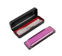 harmonica 10 Hole Harmonica For Beginner Introduction Performance For Beginner Students ABS Phosphor Bronze Mouth Organ (Color : Purple)