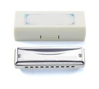 Harmonica 10 Holes 20 Tunes Mouth Organ Blues Deluxe Harmonica Key of C for Beginner Great Gift Harmonica(Ivory)