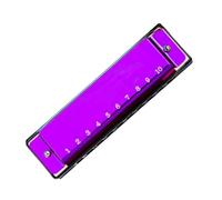 Harmonica 10 Holes Blues Professional Performance Level Blues C Key Adult Beginners Ten Holes(Purple)