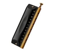 Harmonica 12-hole Chromatic Harmonica Instrument Round Mouthpiece Athens Black Thick Seat Plate