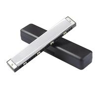 Harmonica 24 Hole C Major Vibrato Harmonica For Beginners(Silver)