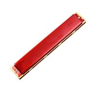 Harmonica 24 Hole Double Hole Single Note C Major Silver Red Bk Blue Instrument harmonica Professional Instrument(Red C)
