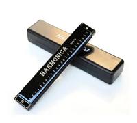 Harmonica 24 Hole Harmonica Metal Organ Beginners(Black)