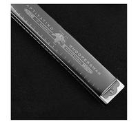Harmonica 24-hole polyphonic harmonica in C key for beginners(Black)