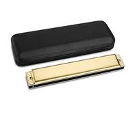 Harmonica 24 Hole Professional Tremolo Harmonica Mouth Organ Musical Instrument(Gold,G Tone)