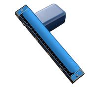 Harmonica 24 Holes 28 Holes Professional Performance Double String C Major Weighted Adult Beginners(24-hole polyphonic c tone blue)