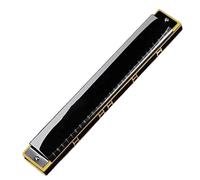 Harmonica 24 Holes 28 Holes Professional Performance Double String C Major Weighted Adult Beginners(24-hole polyphonic c tone black)