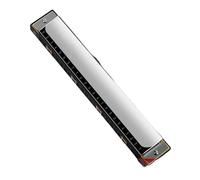 Harmonica 24 Holes 28 Holes Professional Performance Double String C Major Weighted Adult Beginners(24-hole accented c-tone silver)