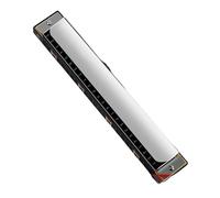 Harmonica 24 Holes 28 Holes Professional Performance Double String C Major Weighted Adult Beginners(24-hole polyphonic c tone silver)