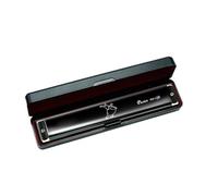 Harmonica 24 holes beginner polyphonic C key instrument(Black)