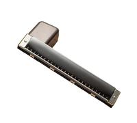 Harmonica 24 Holes Polyphonic C Tune Beginners And Adult Self Taught Musical Instruments(Black)