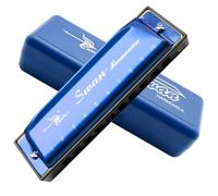 Harmonica Armonica Mouth Organ Blues Harmonica Key of C 10 Hole 20 Tone Polyphony Diatonic Harp with Case for Blues Folk Jazz Pop for Music Student Teacher Teaching Beginner Gift