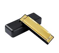 Harmonica Blues Harmonica Blues 10 Hole C Tune Beginner Ten Hole Professional Performance-level Instrument(Gold)