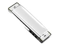Harmonica Blues Harmonica Blues 10 Hole C Tune Beginner Ten Hole Professional Performance-level Instrument(Up Silver)